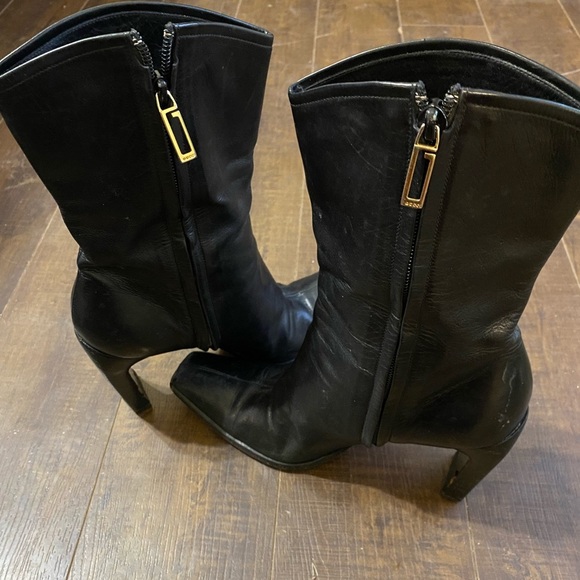 Vintage Gucci by Tom Ford black leather ankle boots belt - Picture 12 of 16